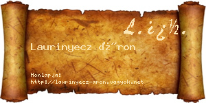 Laurinyecz Áron névjegykártya